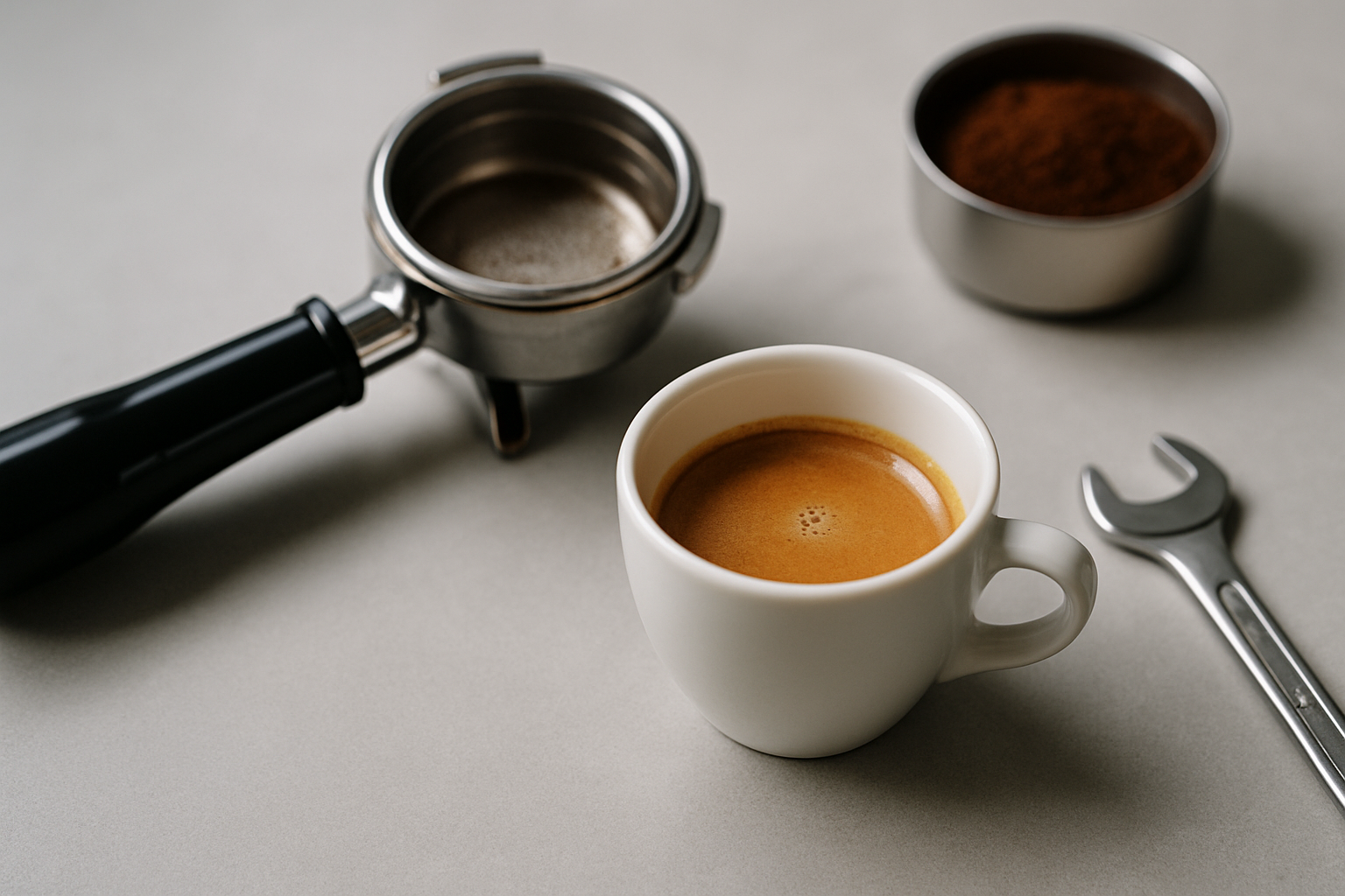 Barista analysiert Espresso-Extraktion und behebt Probleme an der Siebträgermaschine